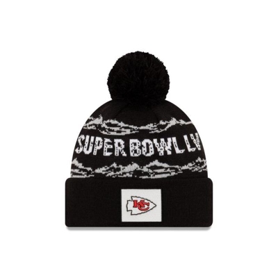 Kansas City Chiefs Gorra | New Era NFL Super Bowl Lv Pom Knit Beanie Mexico - Negros